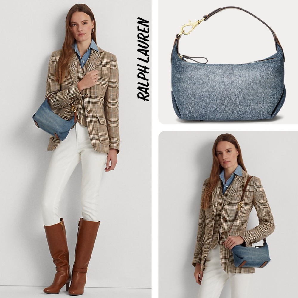 Ralph Lauren Denim Small Kassie Convertible Bag New Without Tag 🏷️ $295
